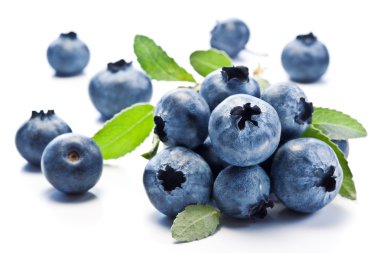 Blueberries with leaves clipart