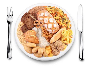 Bakery products on a plate. clipart