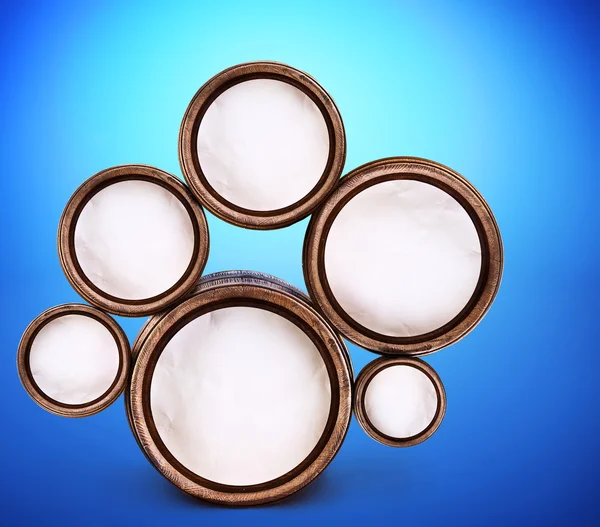 Abstract design of round shapes in the form of beer barrels on a — Stock Photo, Image