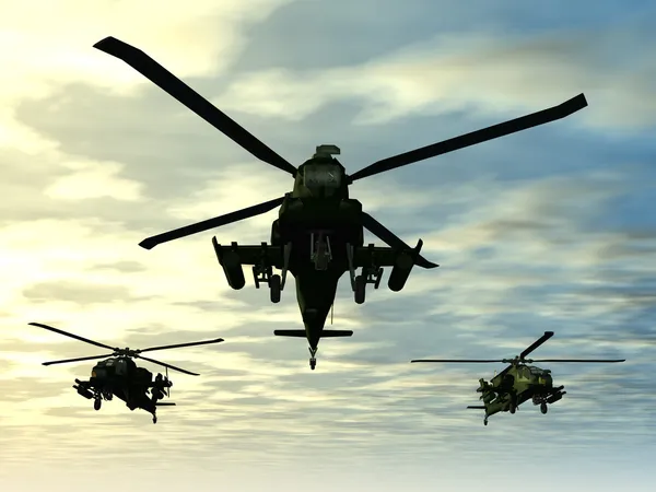 Apache helikoptrar — Stockfoto
