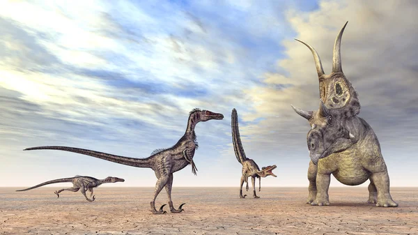 Velociraptors jakt — Stockfoto