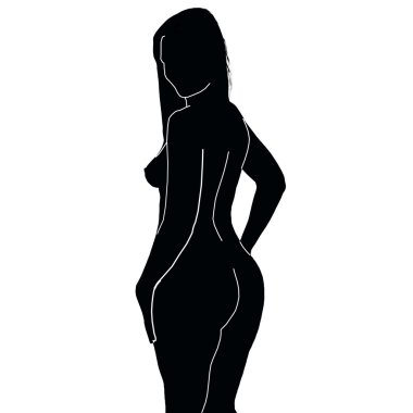 beyaz izole güzel kız siluette