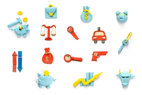 Iconos de delincuencia y finanzas — Foto de Stock