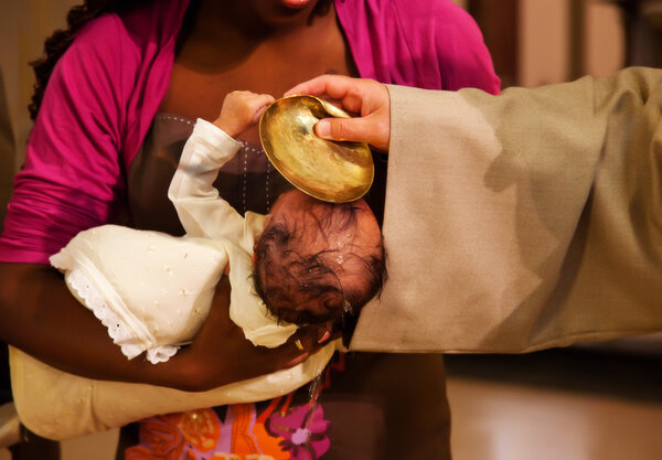 Baptizing of baby