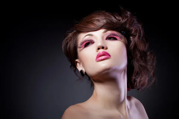 Kreatives Make-up, sinnliche Nahaufnahme Portrait, Studioaufnahme — Stockfoto