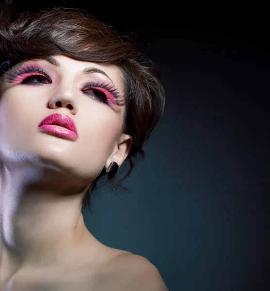 Maquiagem criativa, retrato de close-up sensual, tiro de estúdio — Fotografia de Stock