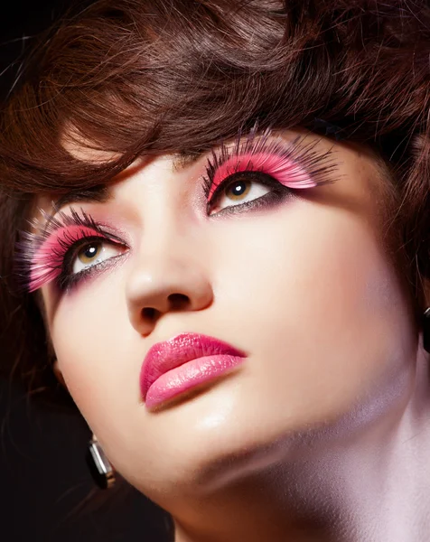 Creative makeup, sensual closeup portrait, studio shot — Stock Photo, Image