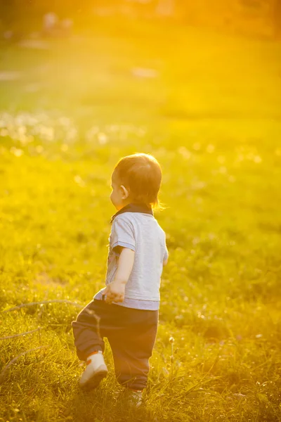 Glücklicher kleiner Junge im Park — Stockfoto
