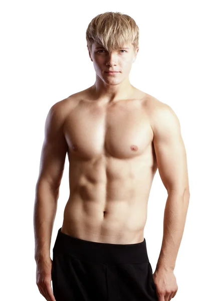 Muskulöse junge sexy nackte Mann auf Studio — Stockfoto