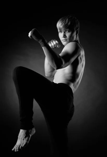 Giovane pugile Boxer in studio — Foto Stock