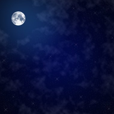 gece gökyüzü Ay'da