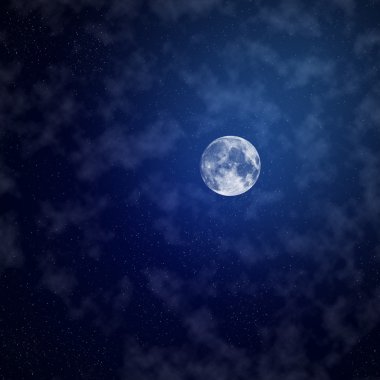 gece gökyüzü Ay'da