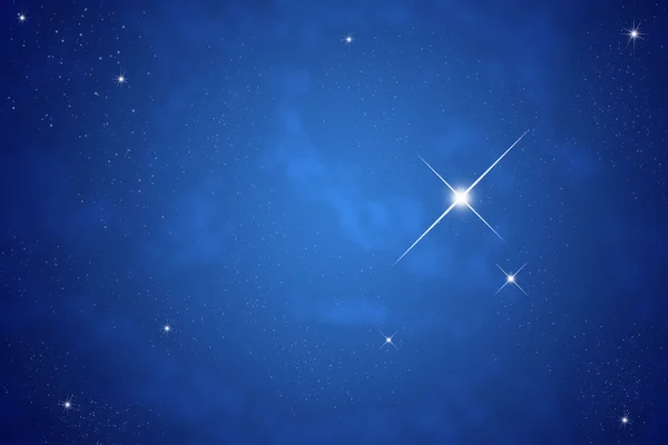 Bright star on night sky — Stock Photo, Image