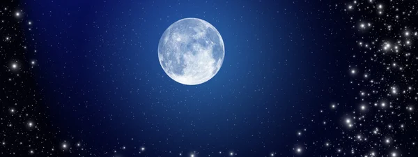 Månen på natthimlen — Stockfoto