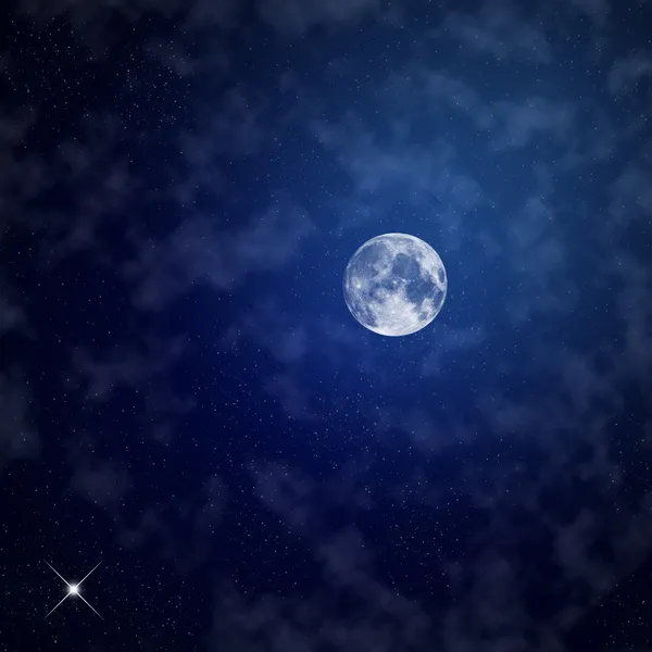 Měsíc na noční obloze — Stock fotografie