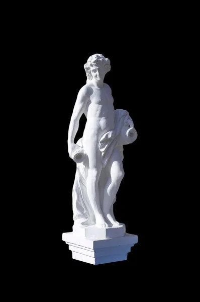 Antik staty av den grekiska guden på svart bakgrund — Stockfoto