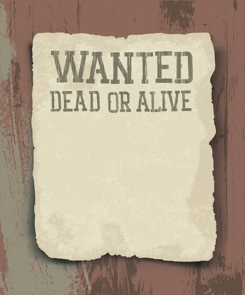 Καταζητείται νεκρός ή ζωντανός. Vintage αφίσα — Διανυσματικό Αρχείο