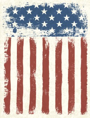 Grunge American flag background. Vector illustration, EPS 10.