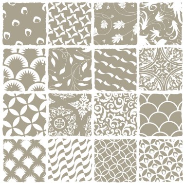 Variety styles seamless patterns set. All patterns available in clipart