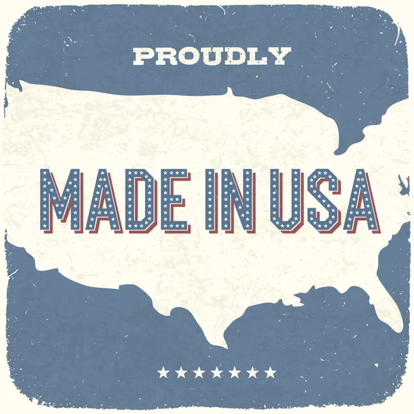 Orgogliosamente Made in USA. Sfondo Vintage, Vettore, EPS10 . — Vettoriale Stock