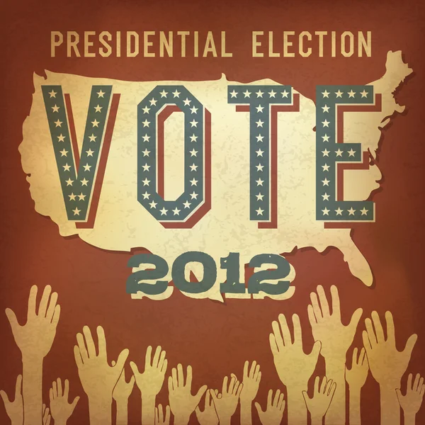 2012 的总统选举。复古海报设计、 矢量、 eps 10. — 图库矢量图片