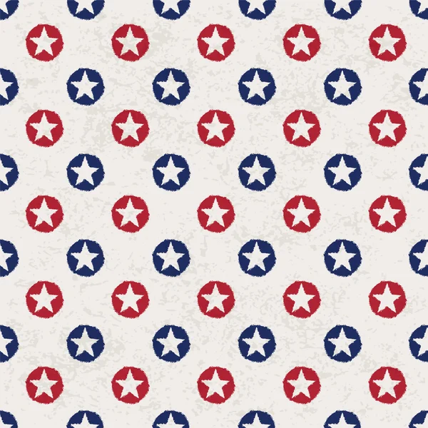 アメリカ国旗の星とのシームレスな水玉柄 — ストックベクタ