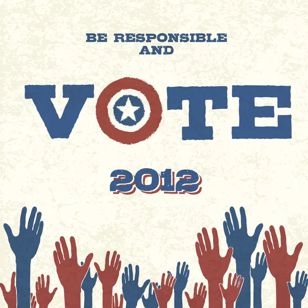 Vote! Retro poster, vector illustration, EPS10 — Stock Vector