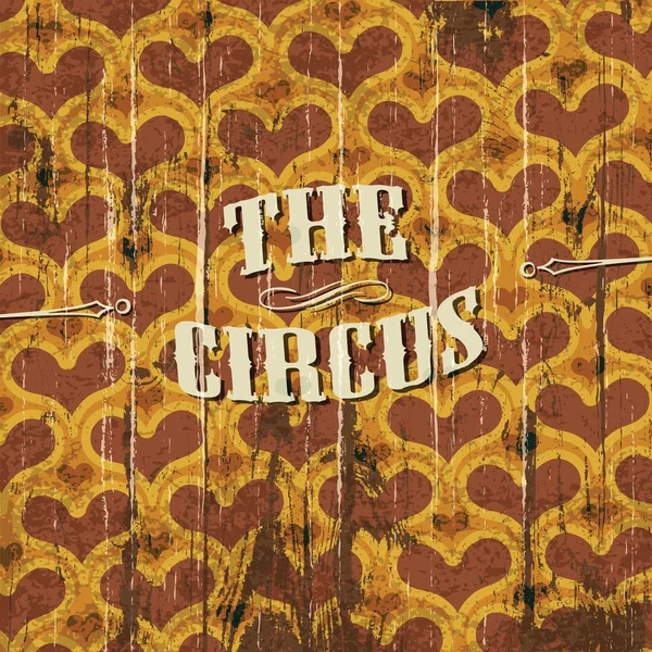 Grunge Circus Fundo com padrão em forma de coração. Vector, EPS — Vetor de Stock