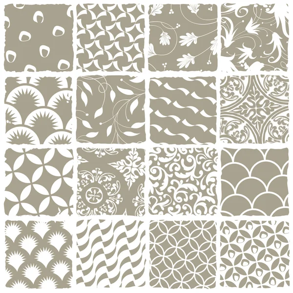 Variety styles seamless patterns set. All patterns available in — Stock Vector
