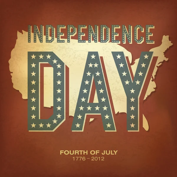 Bağımsızlık günü kutlamaları için retro tarzı poster. vektör Hüseyin — Stok Vektör
