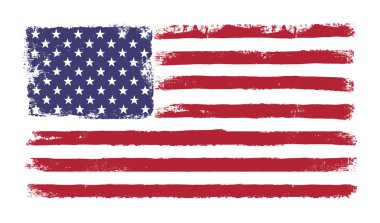 Stars and stripes. Grunge version of American flag with 50 stars