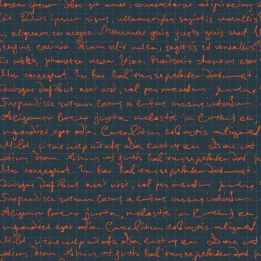 Seamless handwritings on cell patterned background. Vector, EPS1 clipart