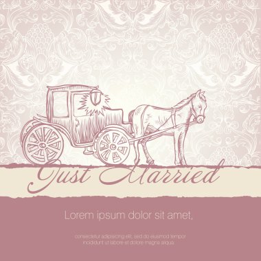 Wedding card with typographics template. Vector EPS10. clipart