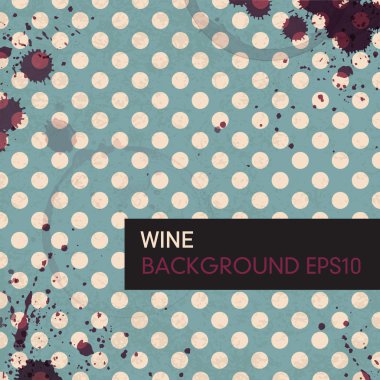 Wine rings on vintage tableclotch. Abstract restaurant backgroun clipart