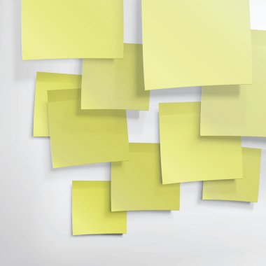 Yellow sticky notes. Abstract background, vector, EPS10 clipart