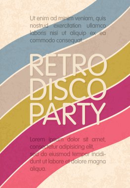 Retro disco party. Abstract flyer design template, vector, EPS10 clipart