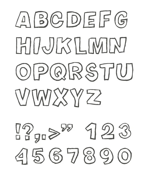 Handwritten sans-serif alphabet, vector, EPS 8 — Stock Vector