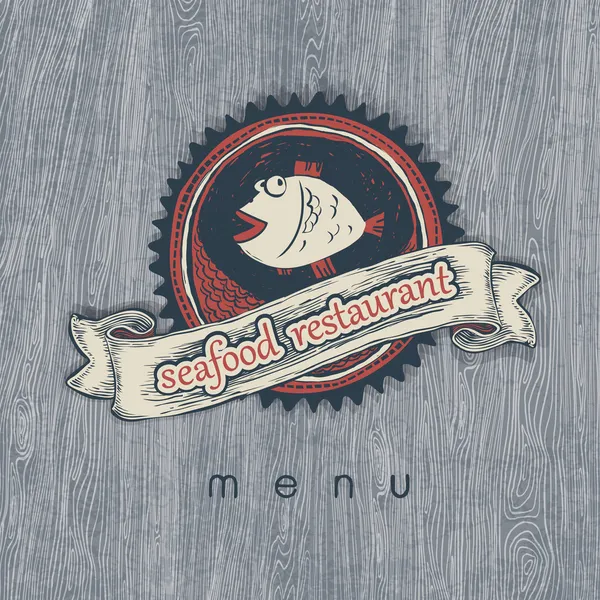 Seafood restaurant menu. Vectior, EPS10. — Stock Vector