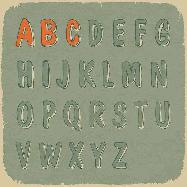 Retro, sans-serif font tarz. vektör, eps10 — Stok Vektör
