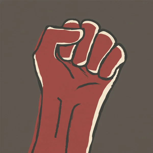 Illustrazione del pugno - simbolo della rivoluzione. Vettore, EPS10. — Vettoriale Stock