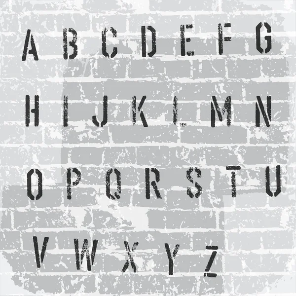 Stencil grunge alfabeto. Vettore, EPS10 — Vettoriale Stock