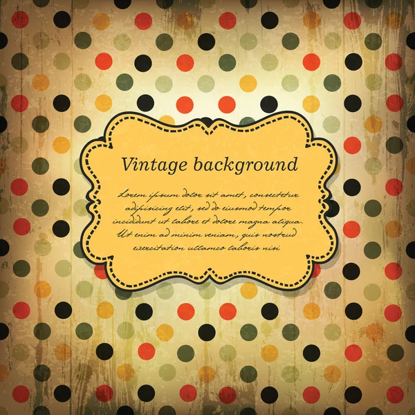 Diseño de tarjeta vintage con patrón de puntos. Vector, EPS10 — Vector de stock