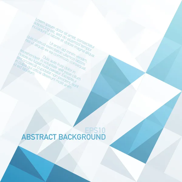 Abstrakter geometrischer Hintergrund mit blauen Dreiecken und Leerzeichen — Stockvektor