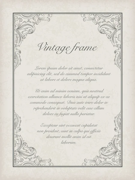 Vintage frame template. Vector, EPS10 — Stock Vector