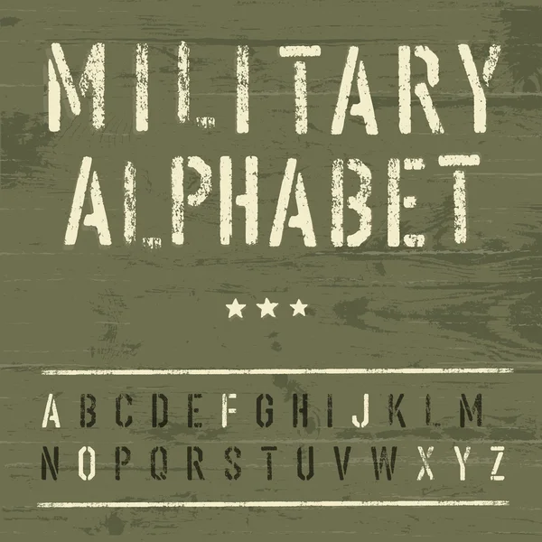 Military Vintage Alphabet. Vector, EPS10 — Stock Vector © pashabo #11653767