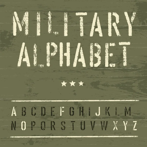 Militärisches Vintage Alphabet. Vektor, EPS10 — Stockvektor