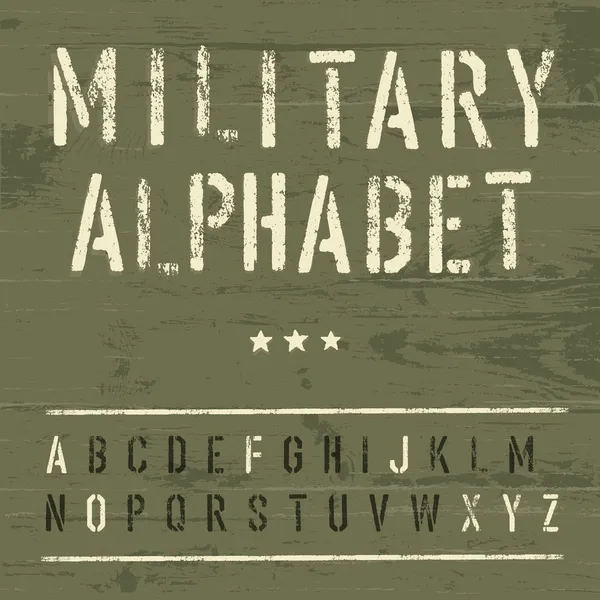 Alfabeto militare vintage. Vettore, EPS10 — Vettoriale Stock