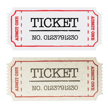 Vintage paper ticket, two versions. Vector illustration, EPS10. clipart