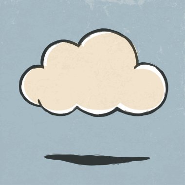 Cloud retro icon. Vector illustration, EPS10. clipart