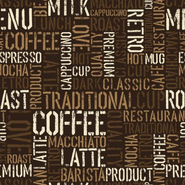 Seamless coffee experience pattern. Vector, EPS8. clipart